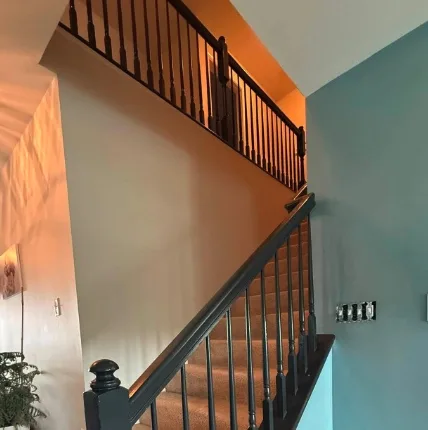 Finished South Florida interior railing and stairwell painting project