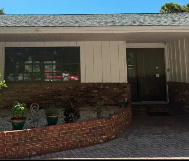 Front entry exterior finish on a South Florida home by Prodigal Son Painting South