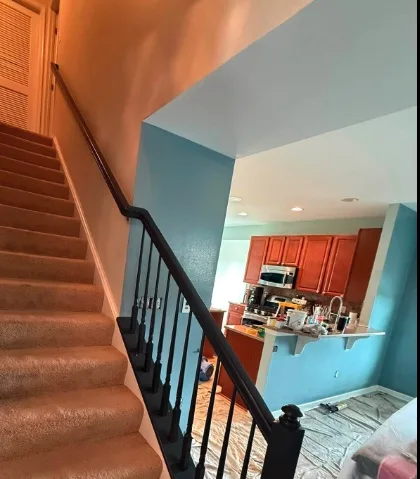 South Florida interior stair and wall painting project in progress